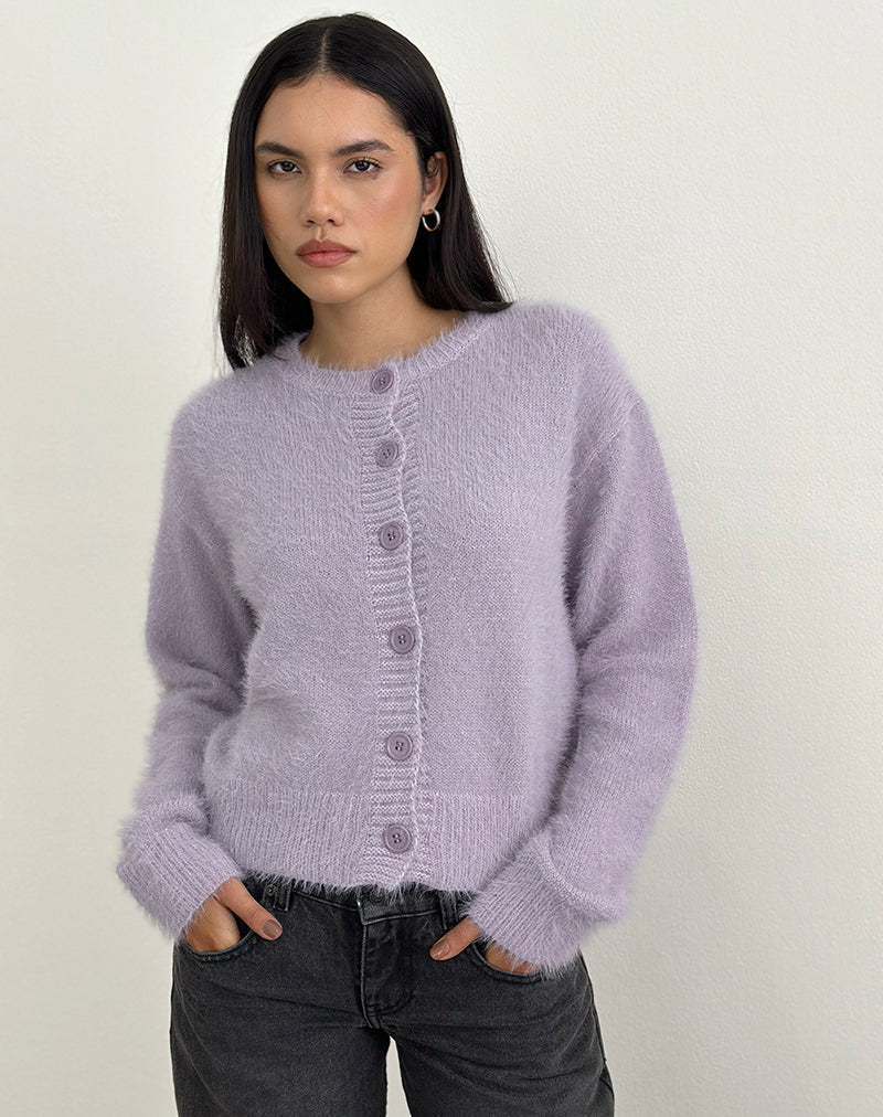 Afbeelding van Audrina Vest in Fluffy Knit Dusty Lilac