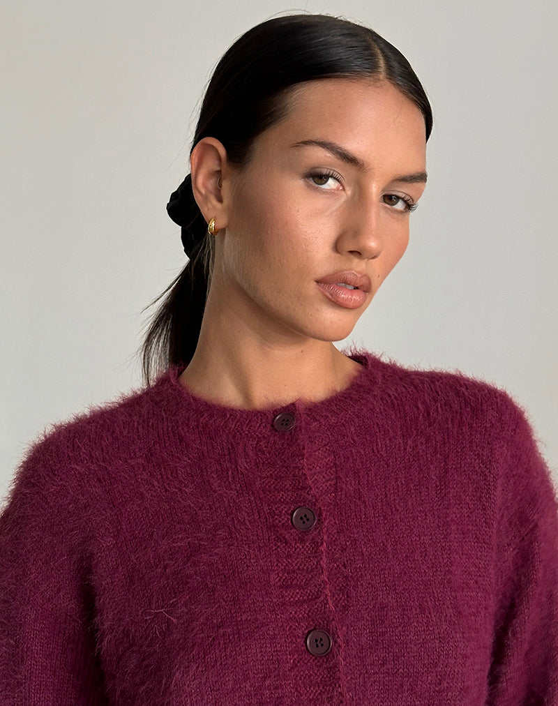 Afbeelding van Audrina Vest in Fluffy Bourgondië