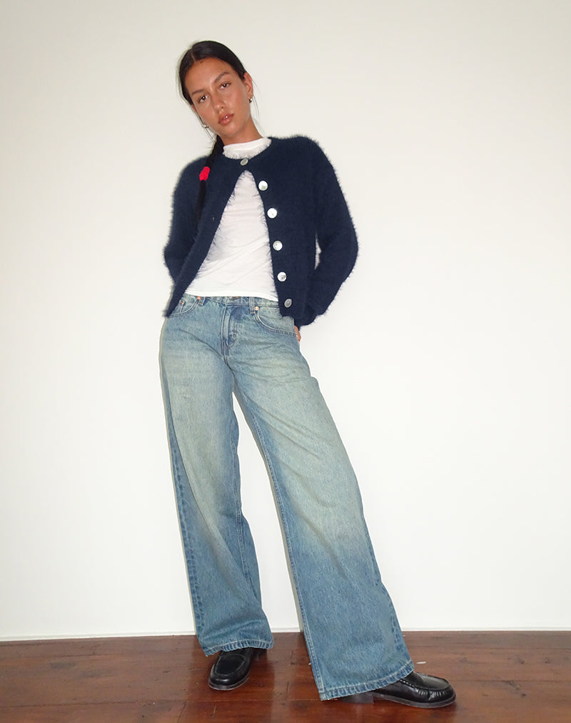 Afbeelding van Audrina Vest In Fluffy Knit Navy