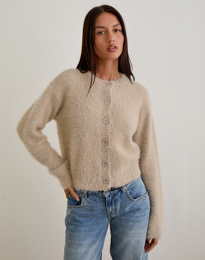 Afbeelding van Audrina Vest in Fluffy Knit Beige