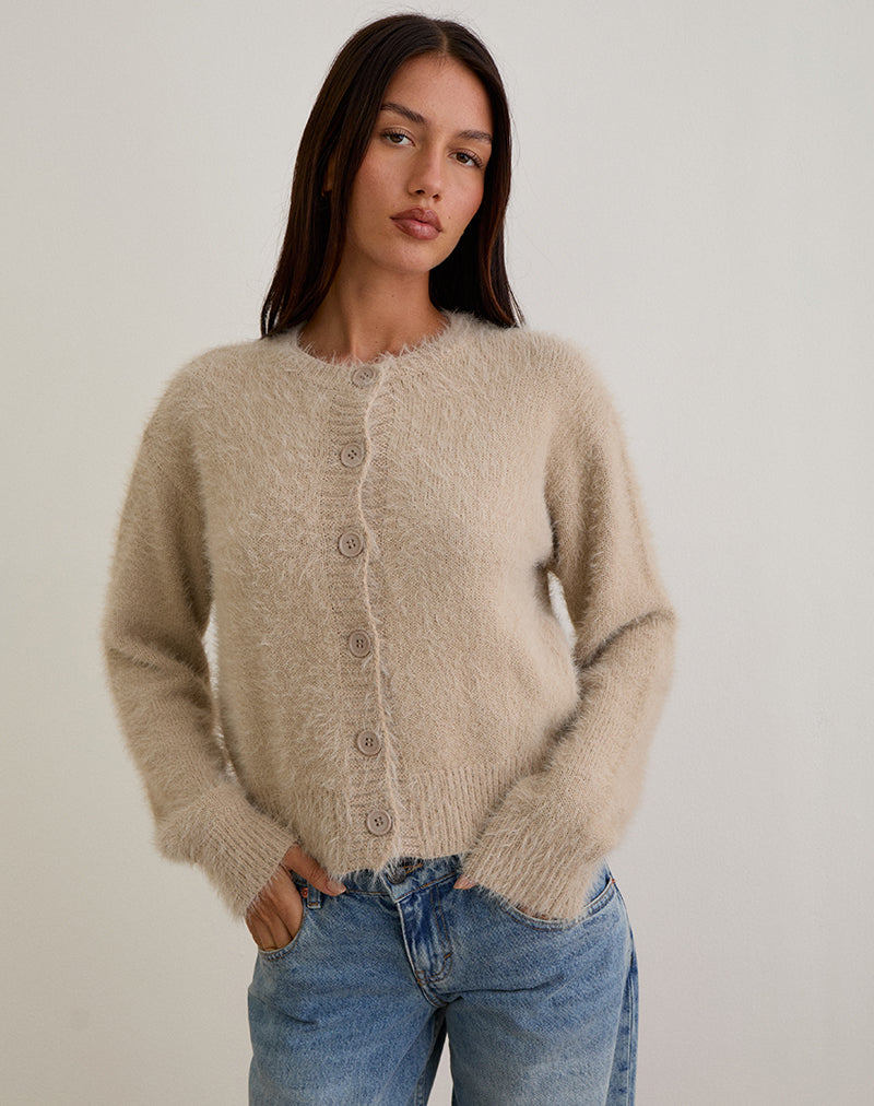 Afbeelding van Audrina Vest in Fluffy Knit Beige