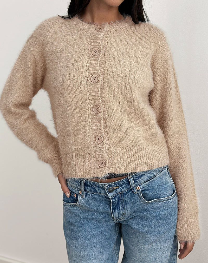 Afbeelding van Audrina Vest in Fluffy Knit Beige