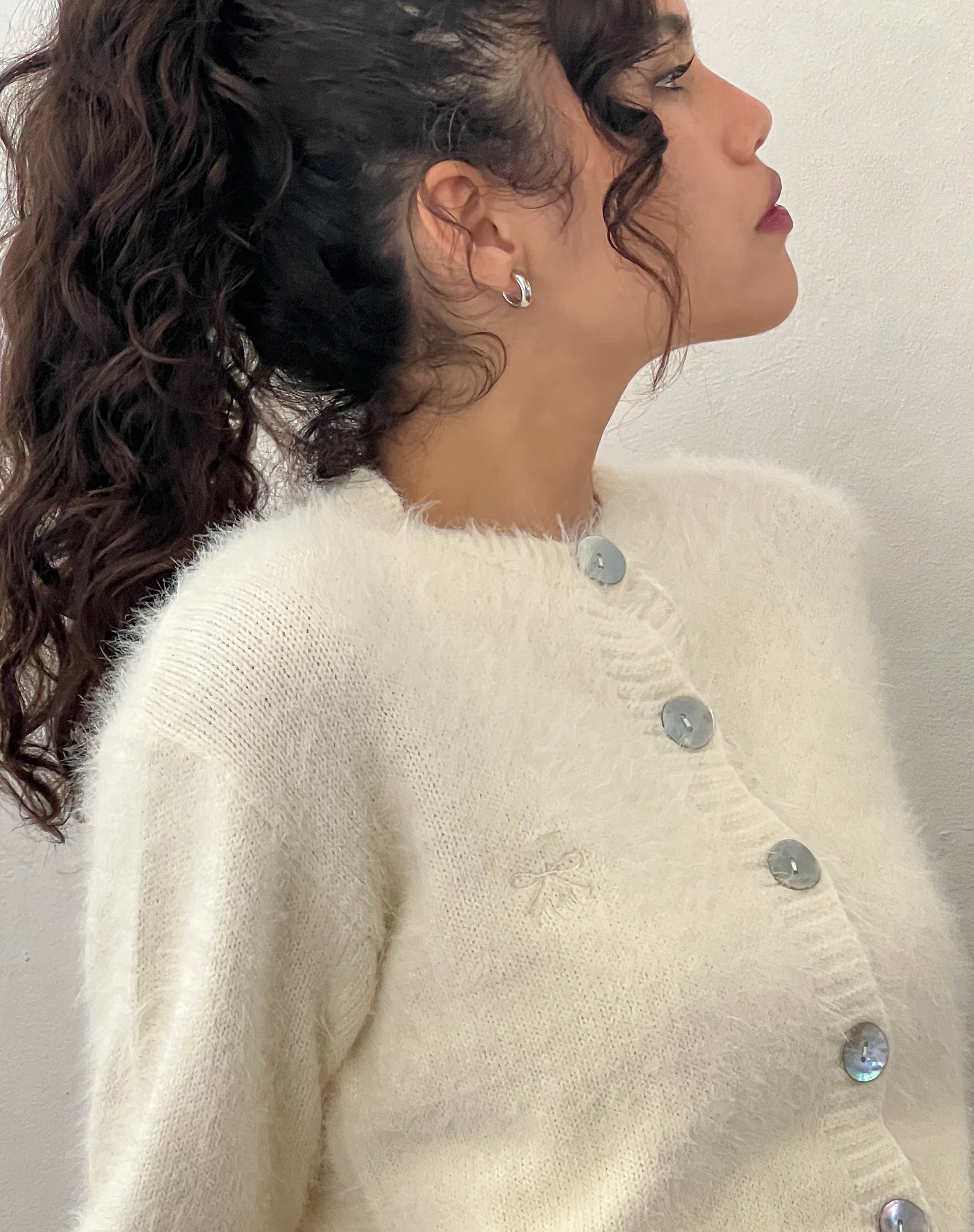 Afbeelding van Audrina Vest in Fluffy Knit Ivoor