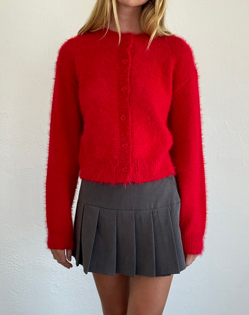 Audrina vest in pluizig rood