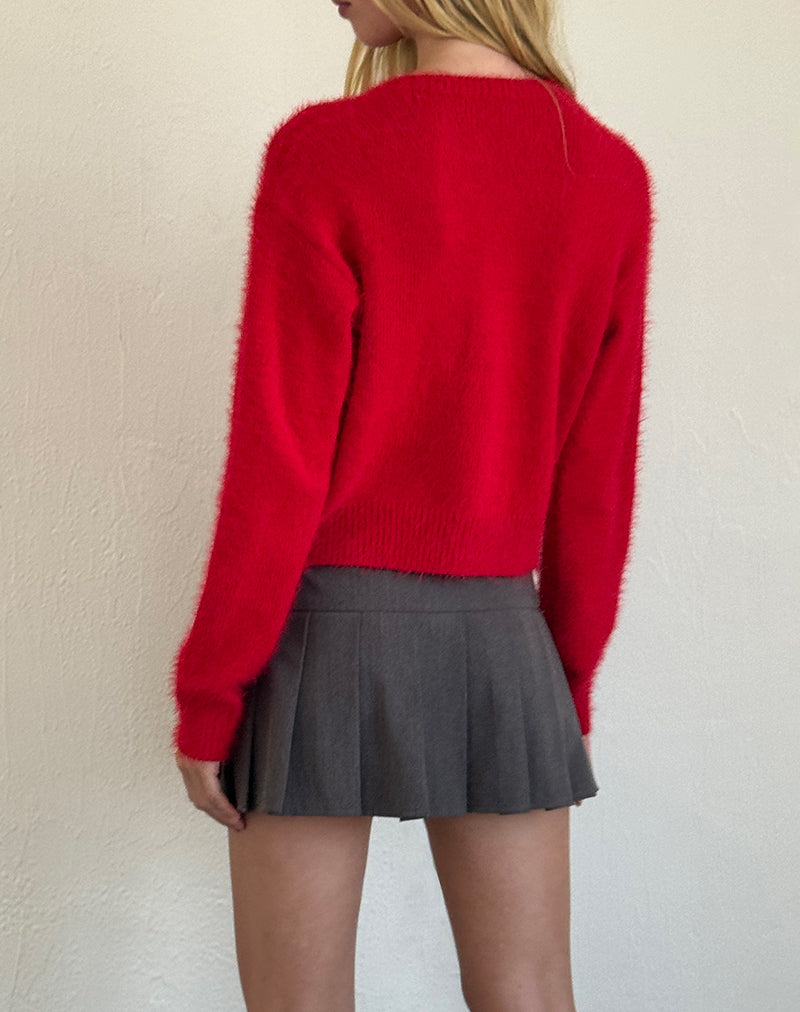 Afbeelding van Audrina vest in Fluffy Red