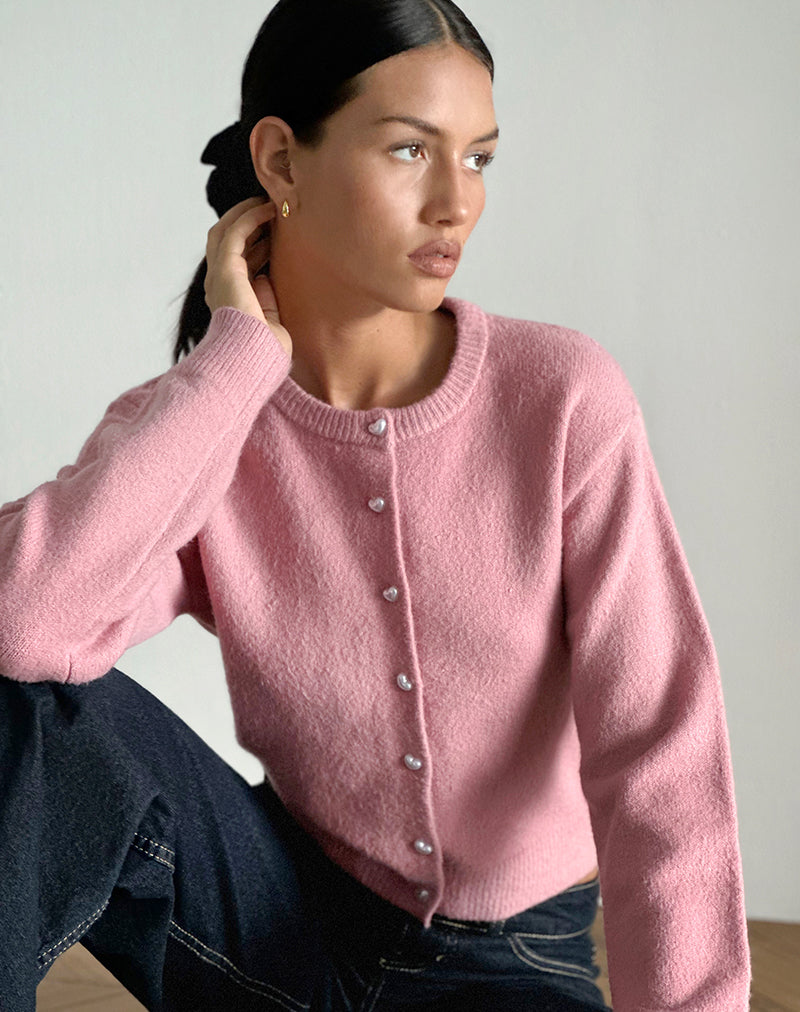 Aura vest in Stoffig Roze
