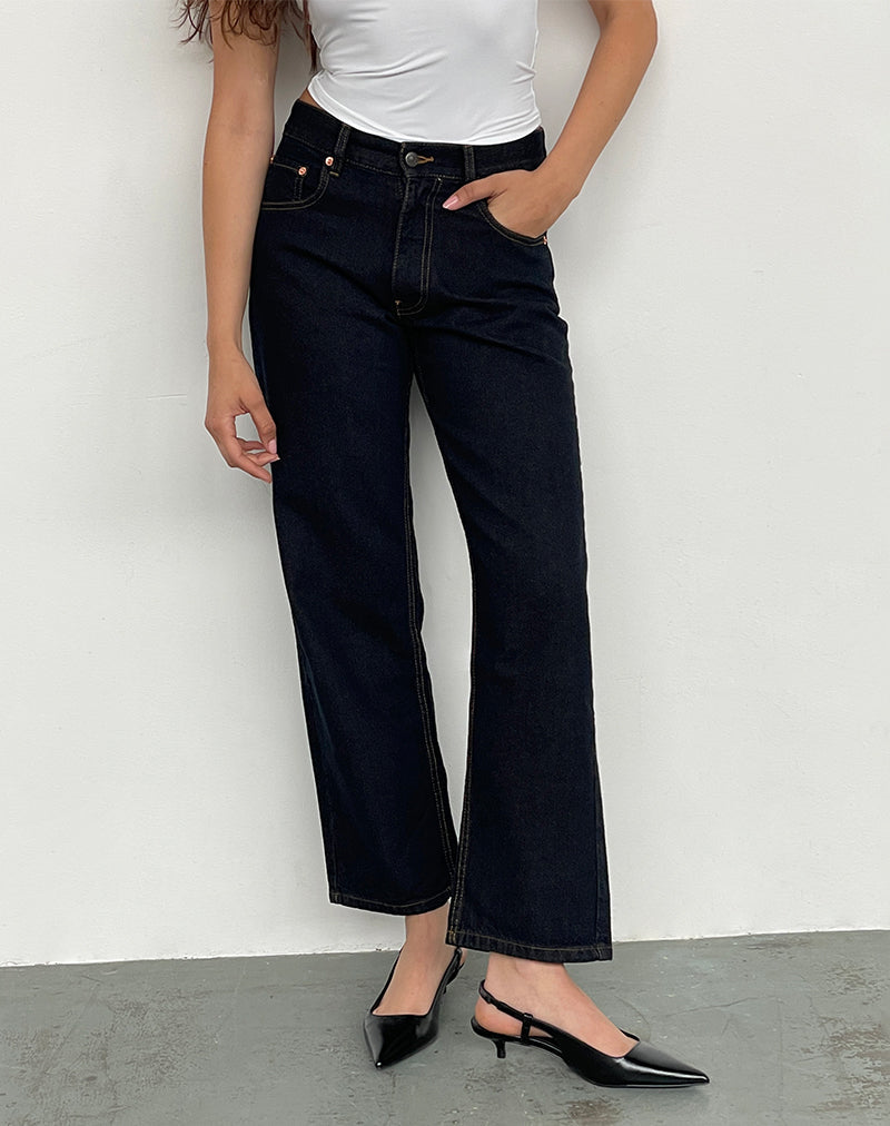 Afbeelding van Mid Rise Awkward Parallel Jeans in Indigo