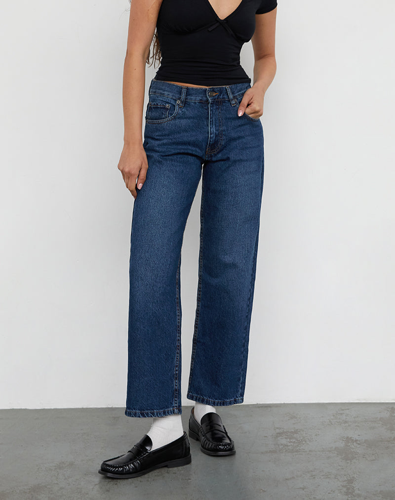 Mid Rise Awkward Parallel Jeans in Mid Blue Gebruikt
