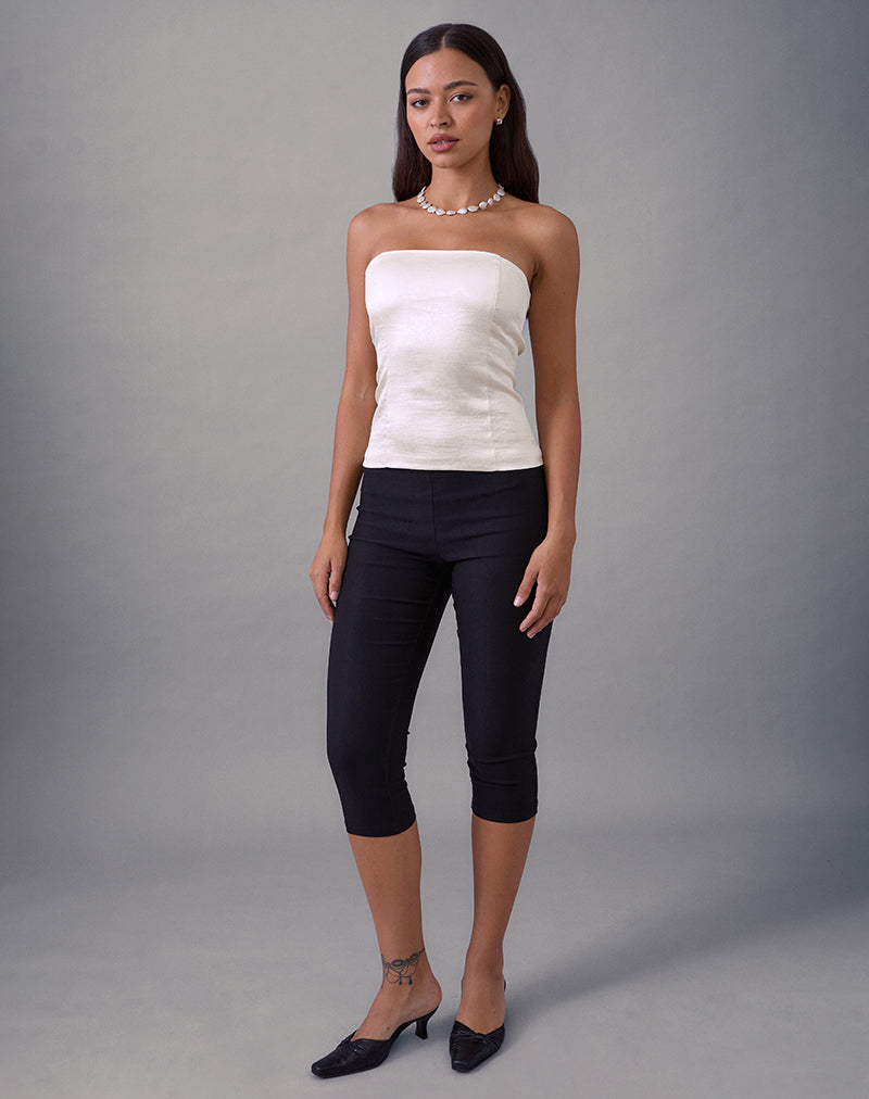 Afbeelding van Ayaka Korset Top in Satijn Jacquard Ivoor