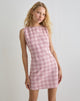 Afbeelding van Ayana Rugloos Mini Jurkje in Basic Tartan Roze