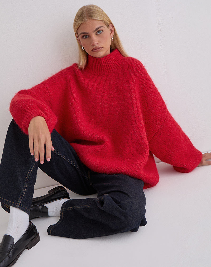 Afbeelding van Amato Oversized Trui in Rood