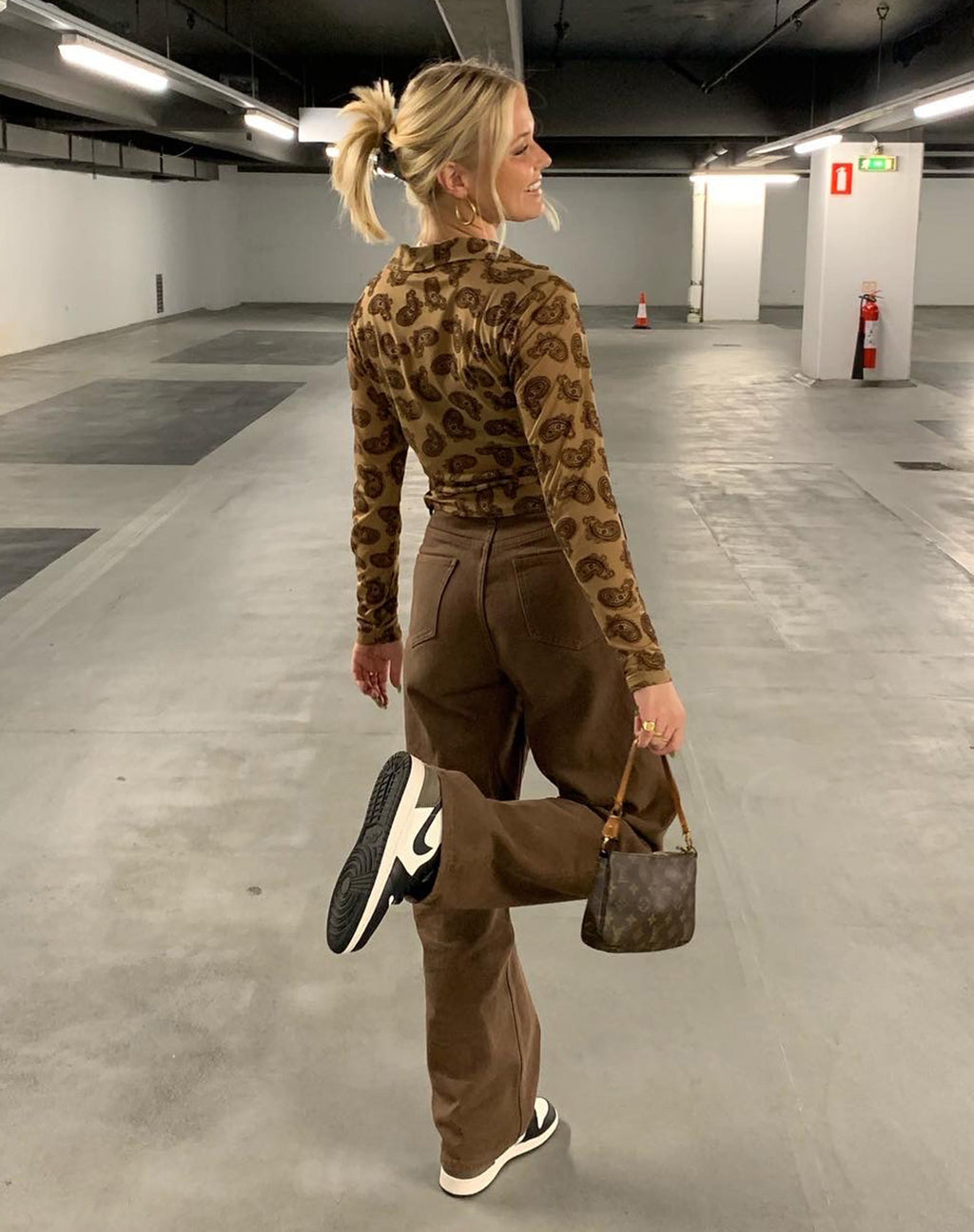 Kelly overhemd in Persian Night Flock bruin