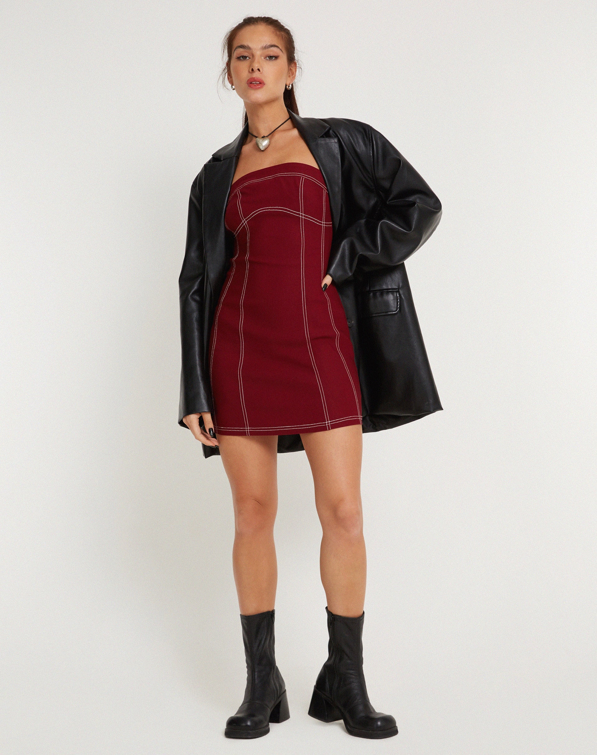 Afbeelding van Baladis Mini Dress in Tailoring Redwood