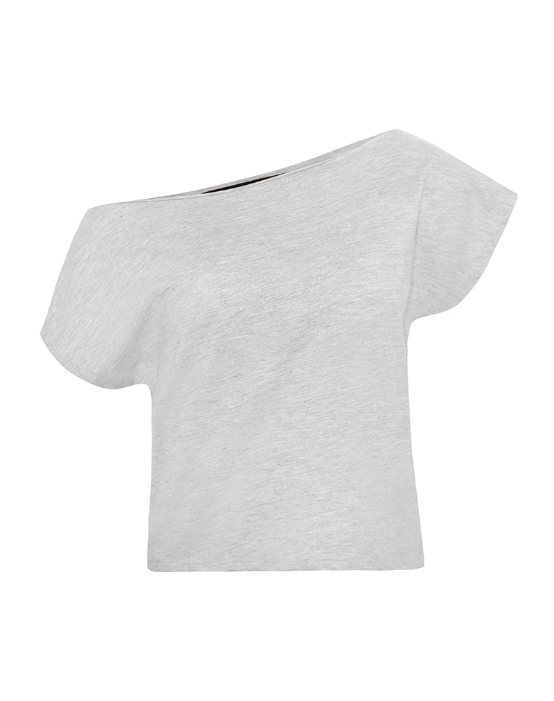 Afbeelding van Balia Asymmetrische Basic Top met Korte Mouw in Grijs Marl
