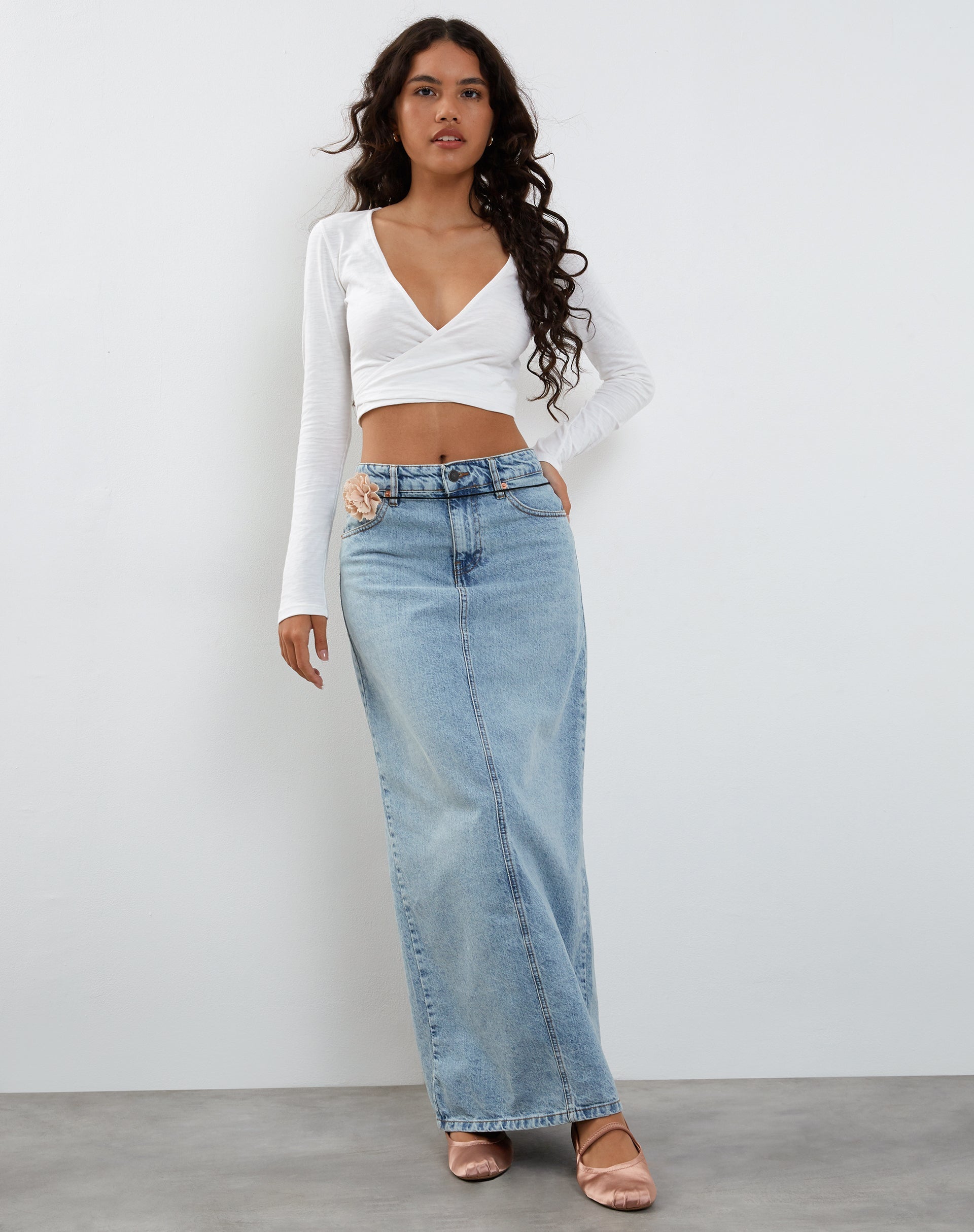 Afbeelding van Ballet Wrap Top in White Jersey