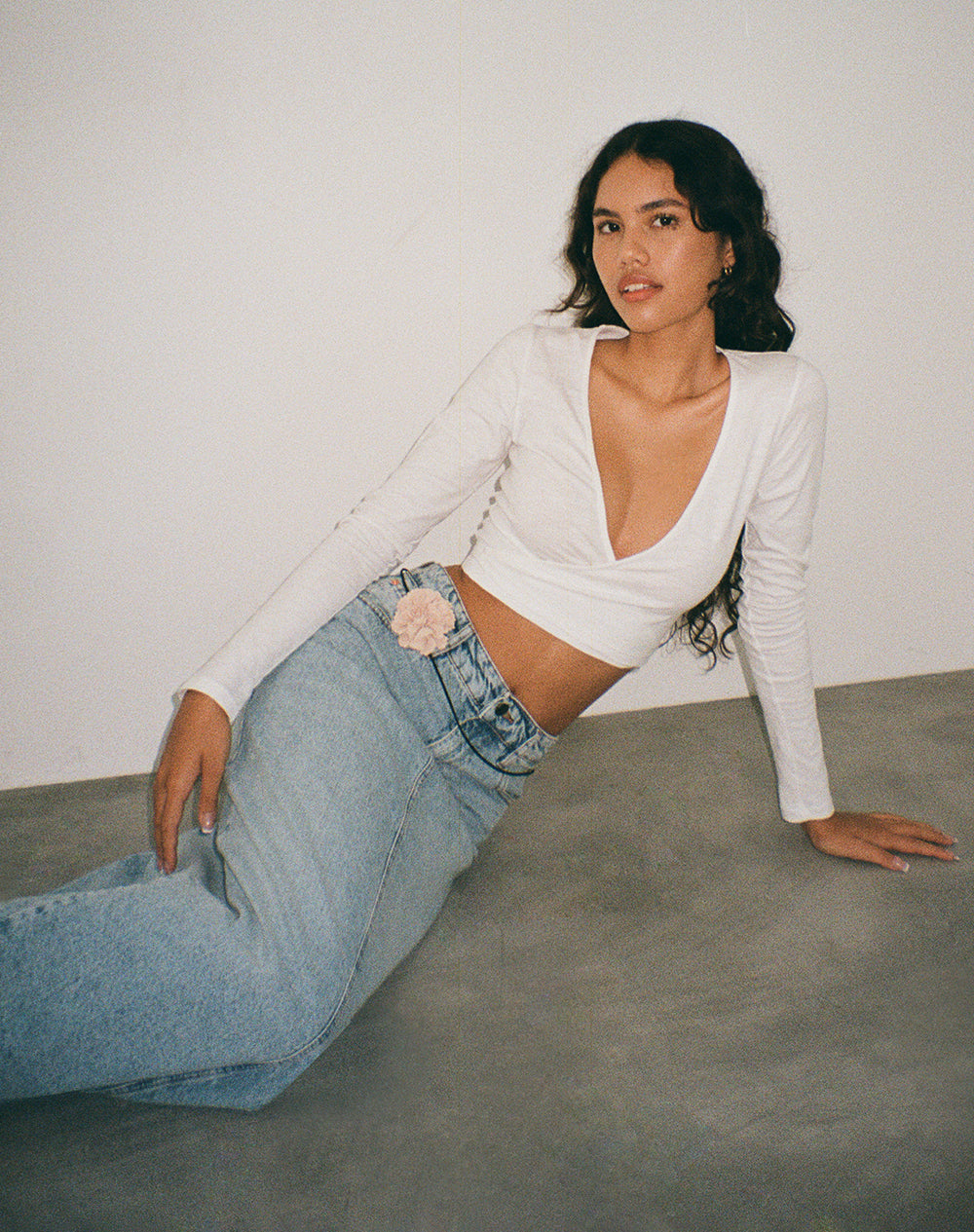 Afbeelding van Ballet Wrap Top in White Jersey