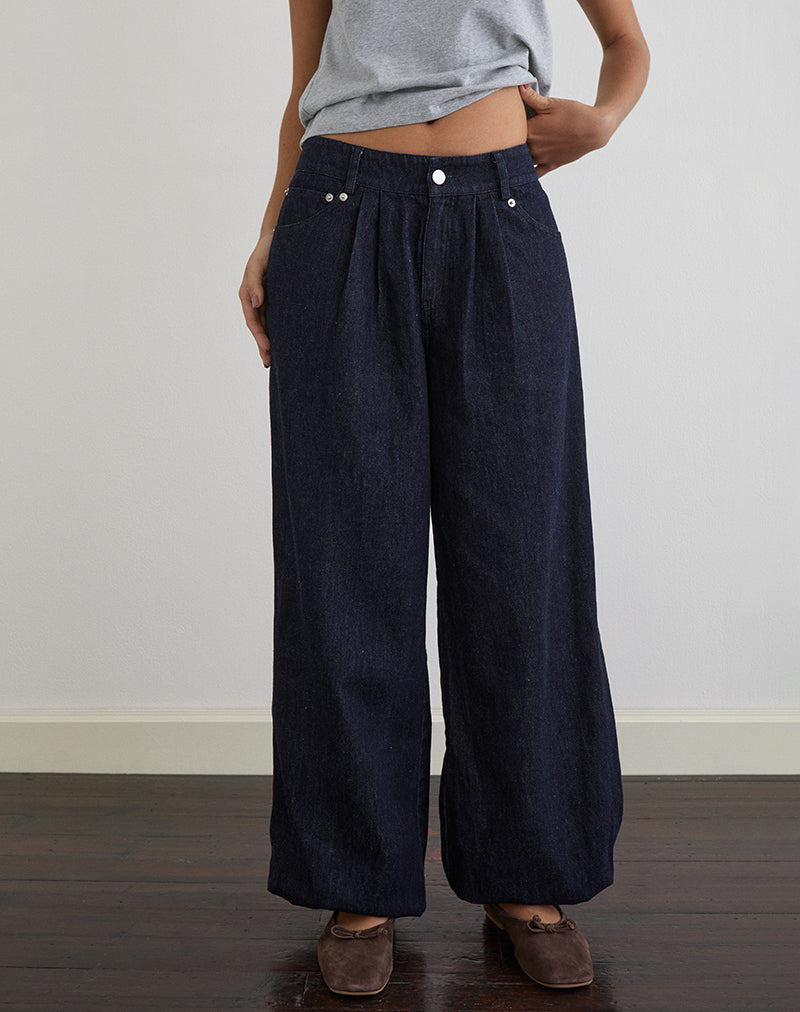 Afbeelding van Banaran Balloon Trouser in Chambray Indigo