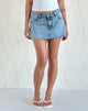 Afbeelding van Raw Hem Denim Minirok in Vintage Blue Wash