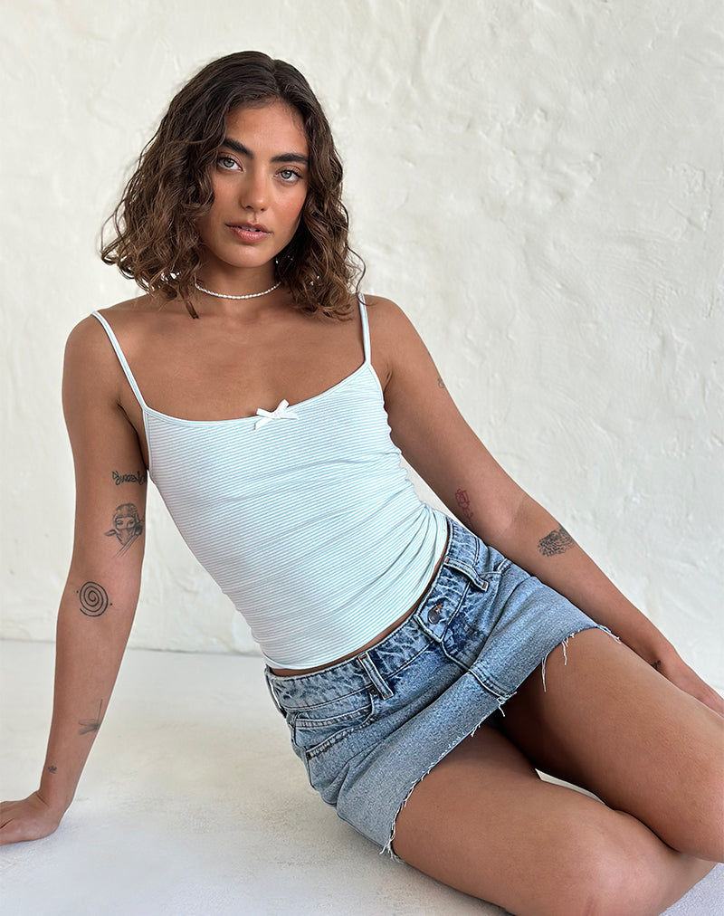 Barlyn Cami Top in Blauw met Witte Streep