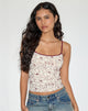 Afbeelding van Barlyn Cami Top in Line Flower Crème
