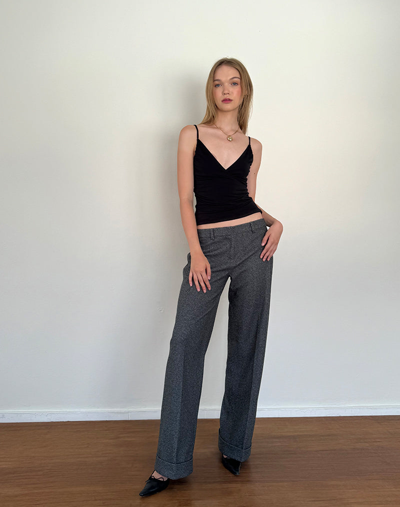 Afbeelding van Bea Slinky Cross Front Top in Zwart