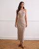 Afbeelding van Belara Maxi Dress in Satin Stripe Taupe