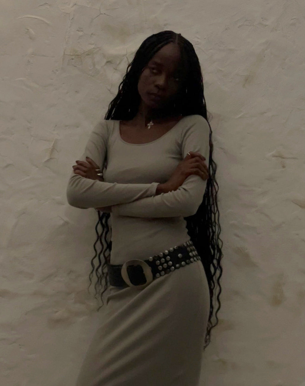 Belila Maxi Dress met lange mouwen in Sage Grey