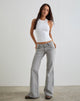 Afbeelding van Bell Bottom Low Rise Flare Jeans in Bleached Grey