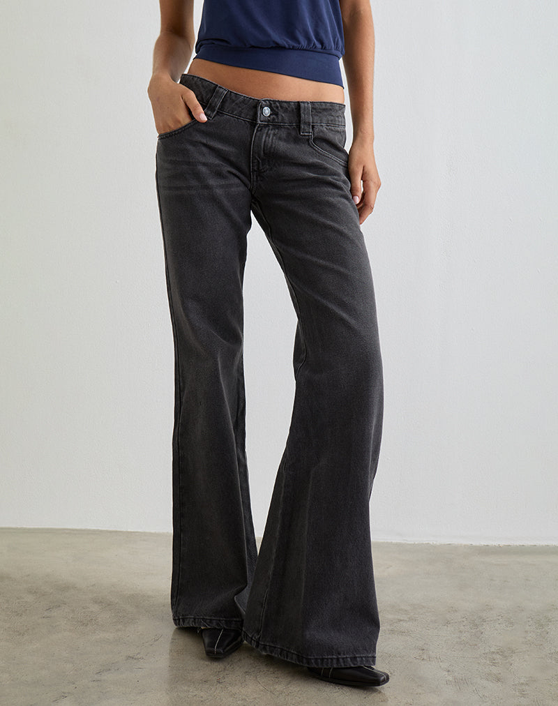 Afbeelding van Bell Bottom Low Rise Flare Jeans in Vintage Black