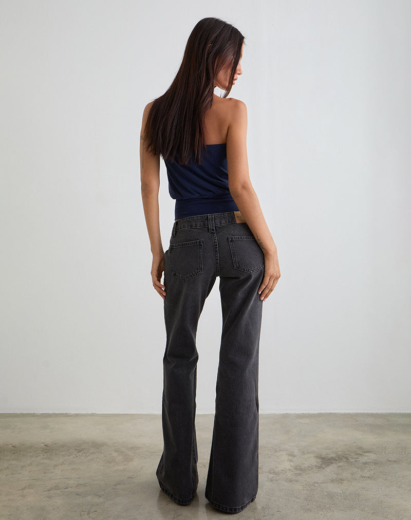 Afbeelding van Bell Bottom Low Rise Flare Jeans in Vintage Black