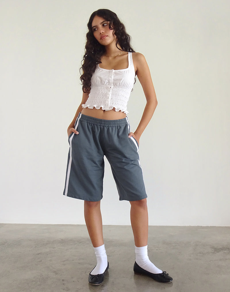 Afbeelding van Bena Short in Blue Mirage met witte streep