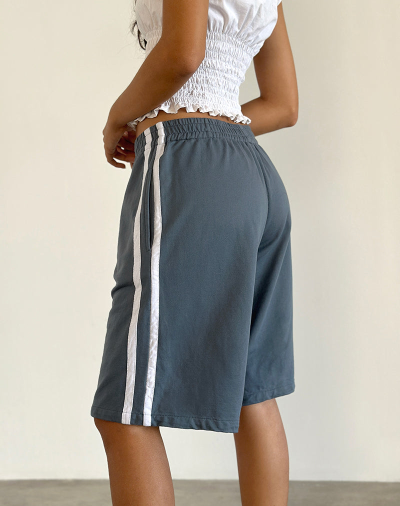 Afbeelding van Bena Short in Blue Mirage met witte streep