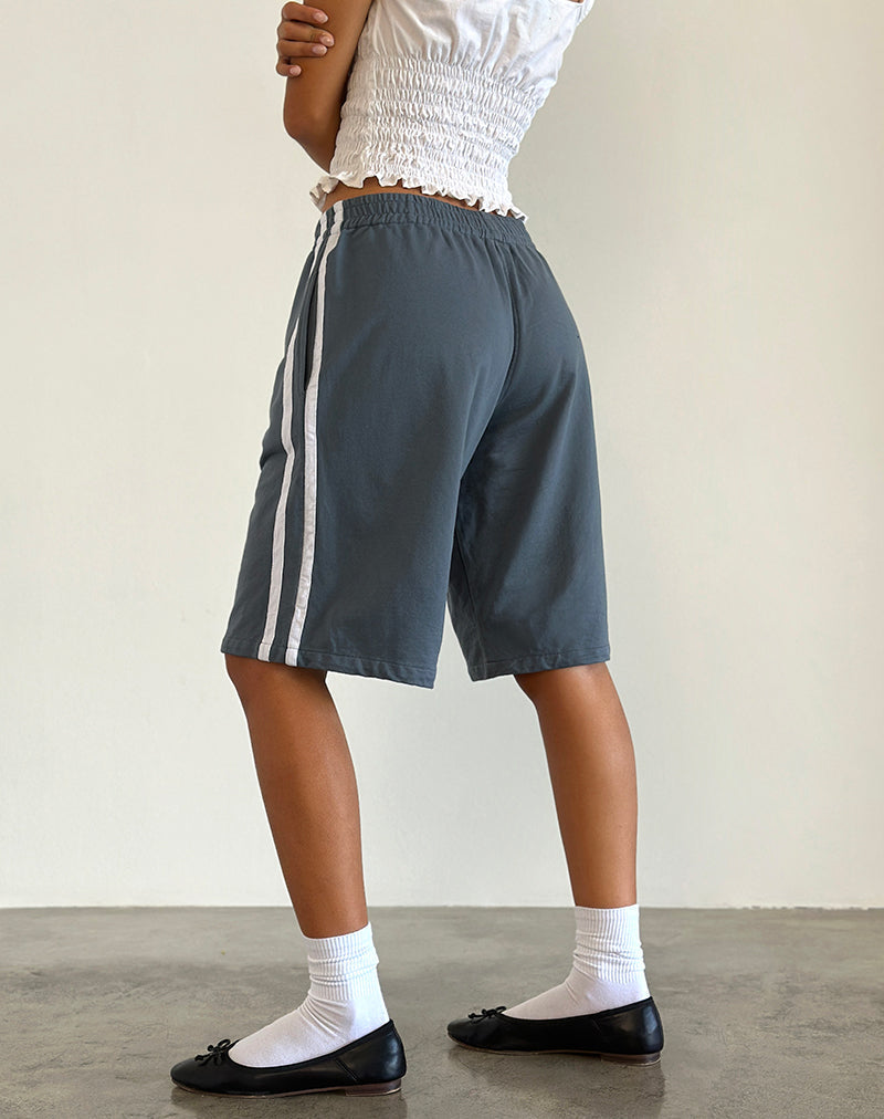 Afbeelding van Bena Short in Blue Mirage met witte streep