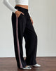 Afbeelding van Bennett broek in zwart met roze zijstreep