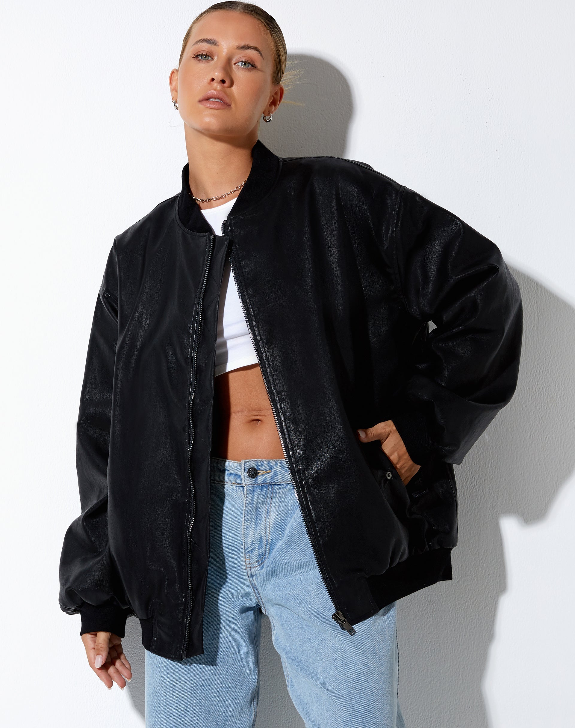 Afbeelding van Benta Jacket in PU Zwart