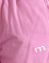 Flamingo Roze met Witte Binding en M Geborduurd