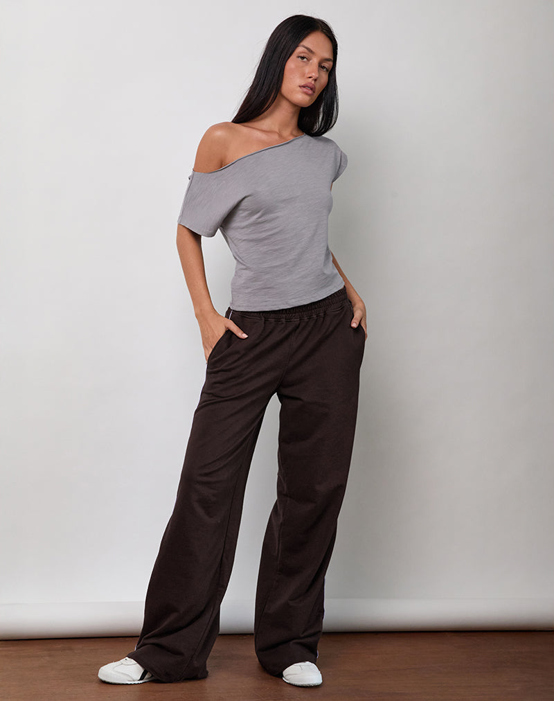 Afbeelding van Benton Jogger in Bittere Chocolade met Violette Binding