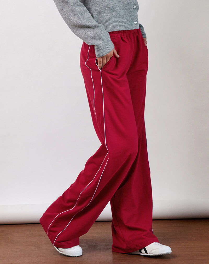 Afbeelding van Benton Jogger in Adrenaline Rood met Violette Binding