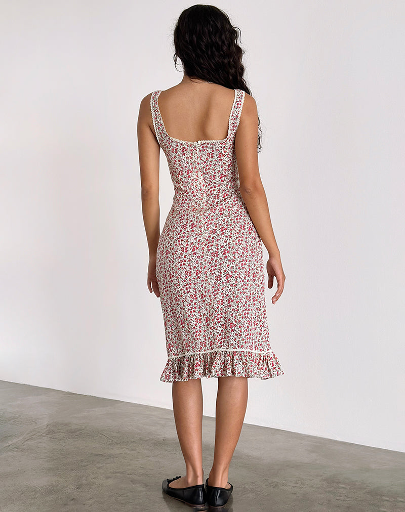 Afbeelding van Bila Midi Dress in Pretty Ditsy