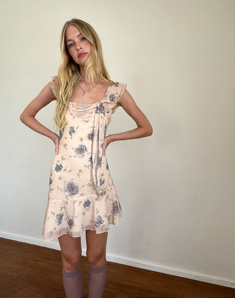 Afbeelding van Binita Mini Dress in Wild Rose Blue