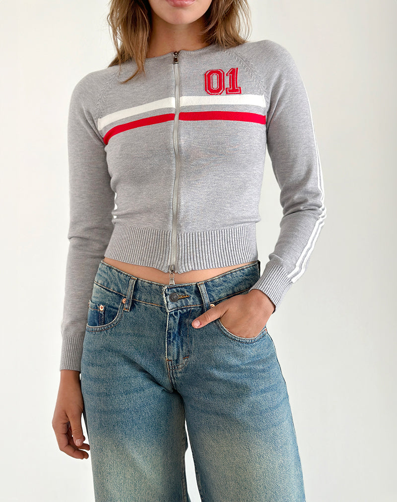 Afbeelding van Binta Zip Through Jacket in Grijs Marl
