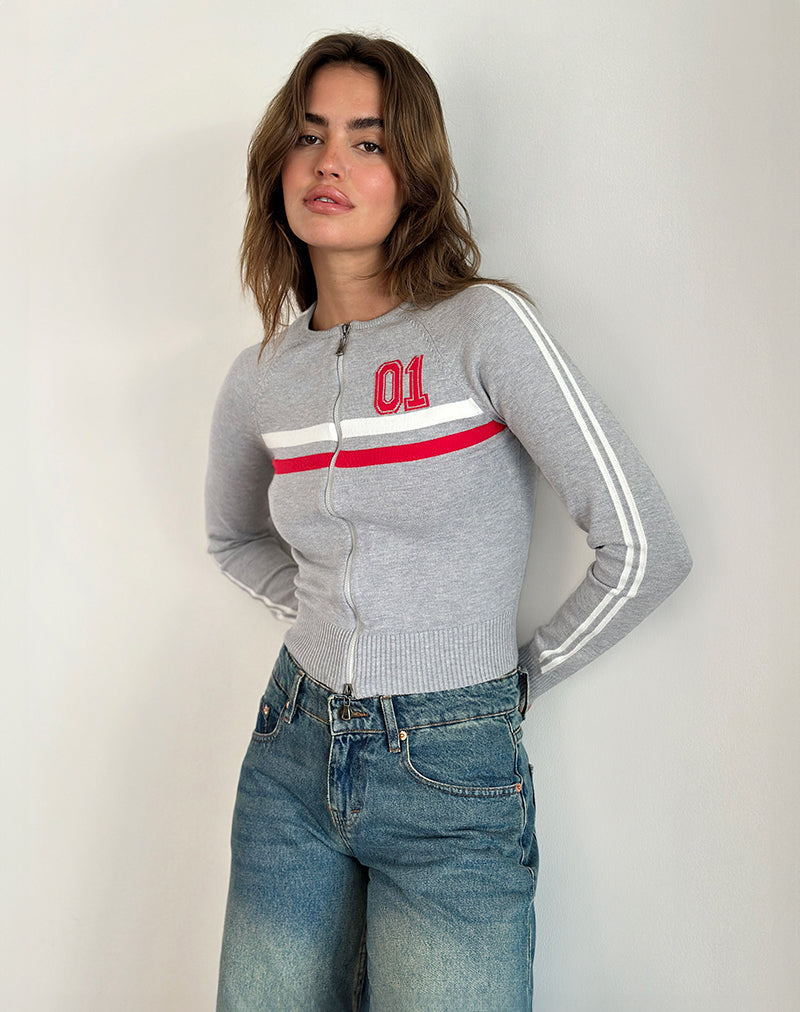 Afbeelding van Binta Zip Through Jacket in Grijs Marl