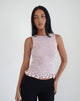 Afbeelding van Birita Shirred Tank Top in Geometrische Tegel
