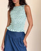 Afbeelding van Birita Shirred Top in Pretty Petal Green