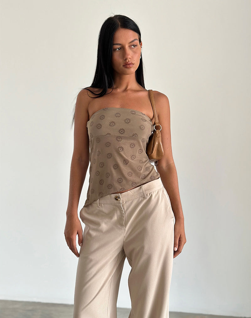 Bistara Top in Daisy Flock Lichtbruin