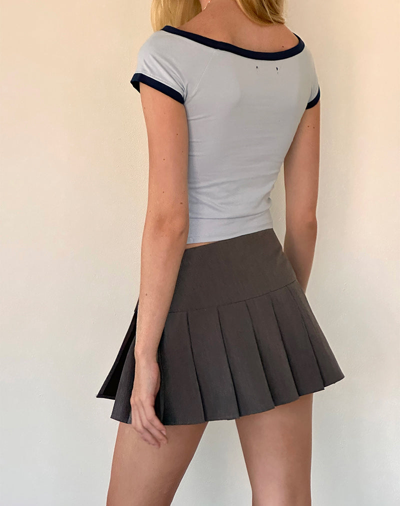 Afbeelding van Bitha Top in Poederblauw met Navy Binding