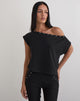 Afbeelding van Bizzy Top in Jersey Zwart met studs