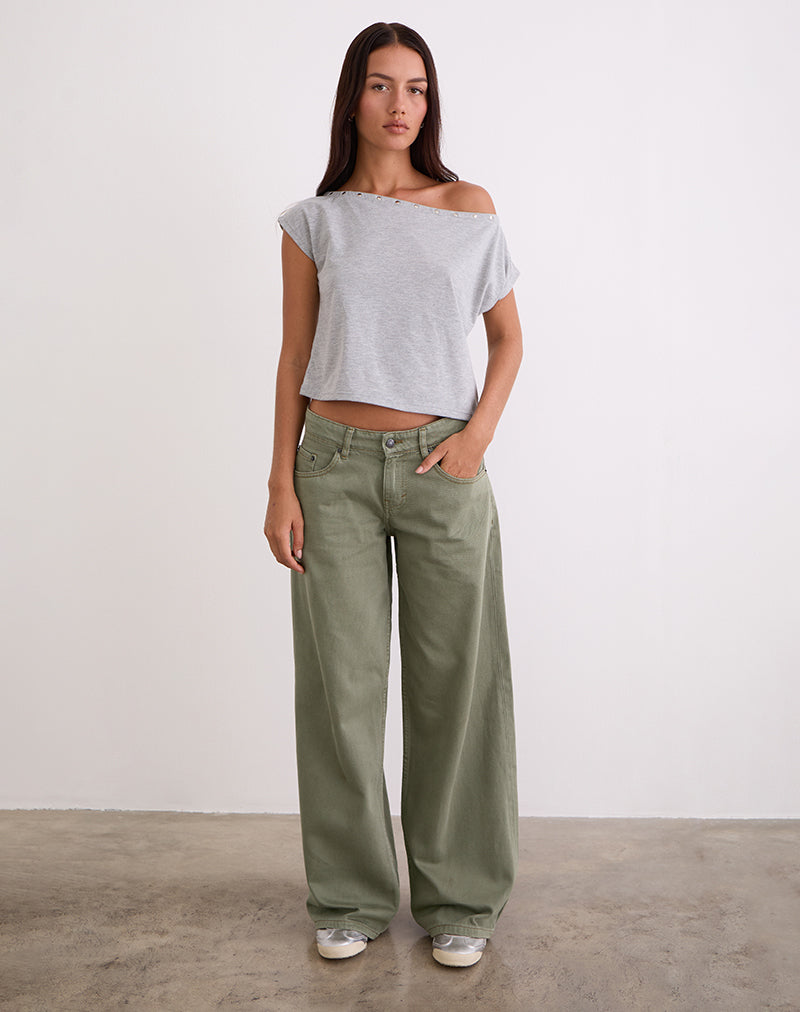 Afbeelding van Low Rise Roomy Jeans in Fern Green