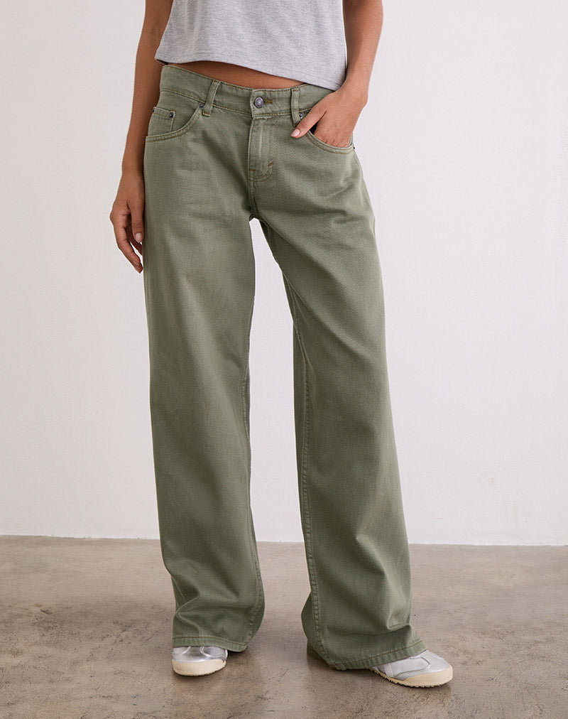 Afbeelding van Low Rise Roomy Jeans in Fern Green