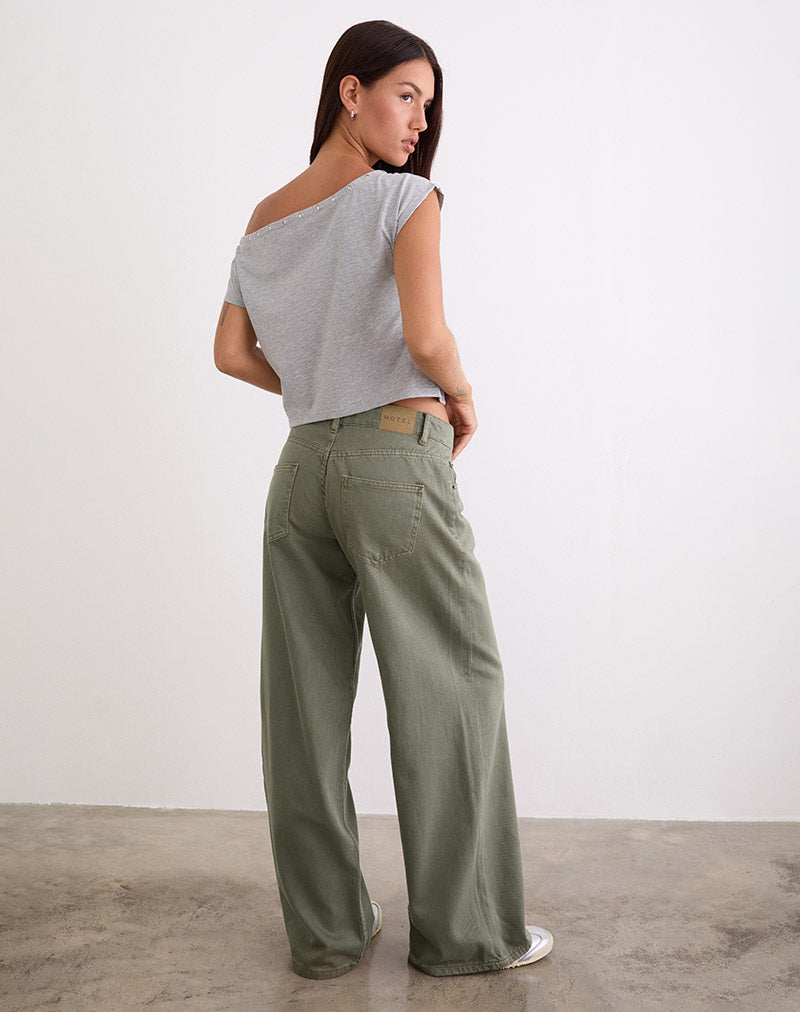 Afbeelding van Low Rise Roomy Jeans in Fern Green